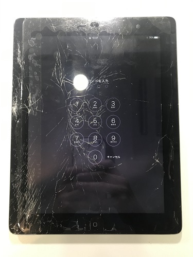 iPad4ガラス割れ修理前