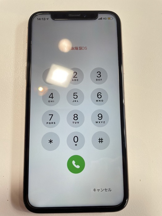iPhoneXs　アイホン　アイフォーン　画面　液晶　緑色　修理　交換