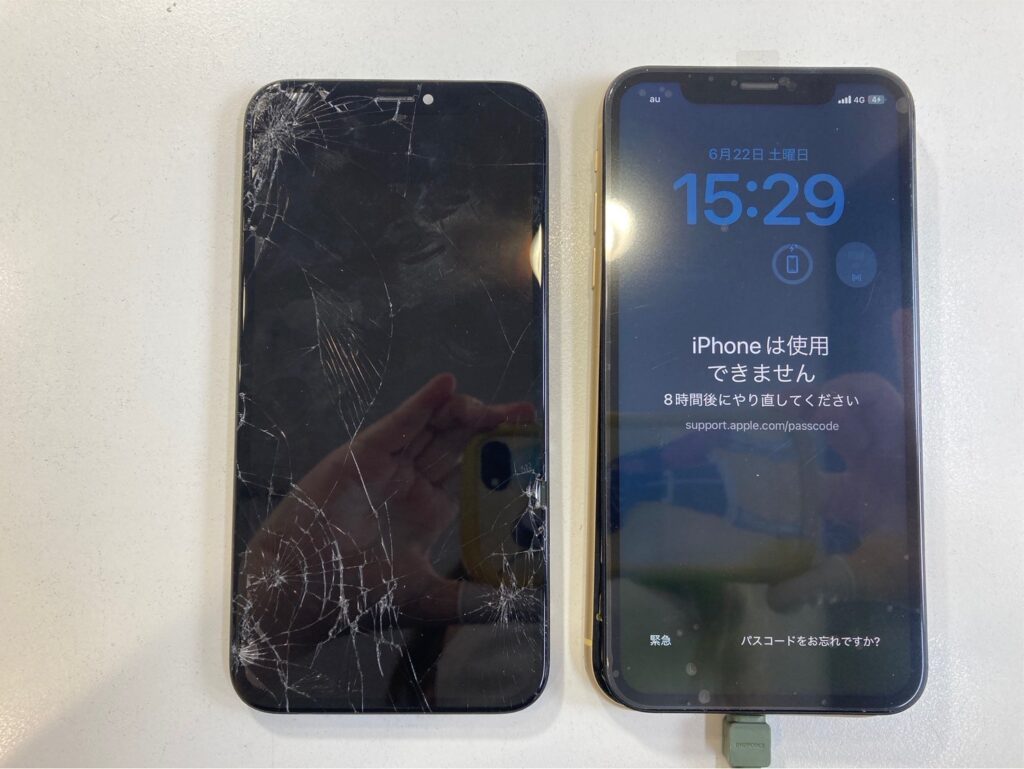 iPhone画面交換後にパスコードロックがかかった