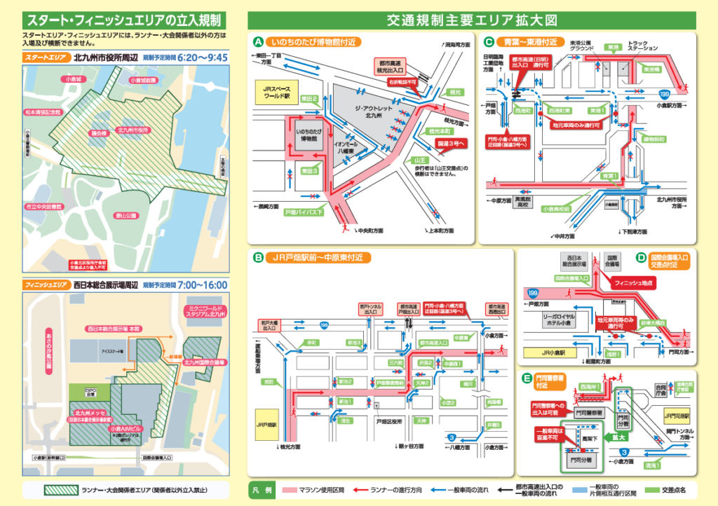 北九州マラソン 立ち入り制限